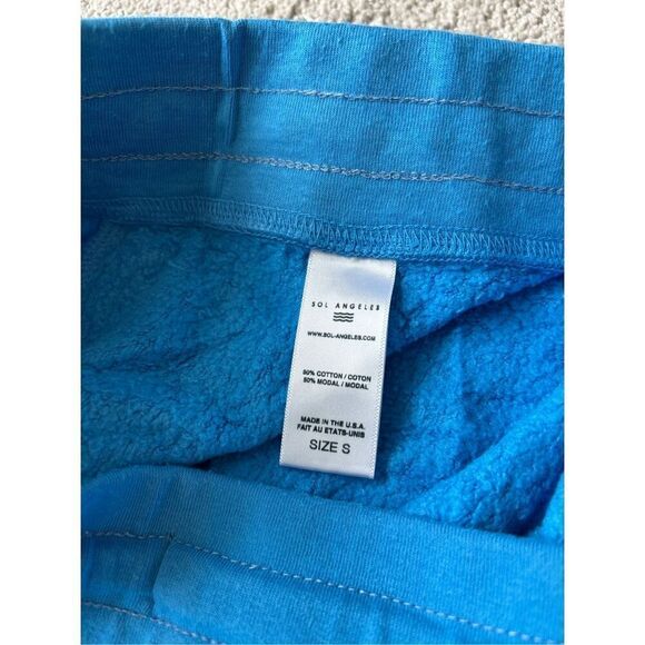 Sol Angeles Essential Cut off Shorts Sweatshorts , ocean blue, small, $114 B3 - Picture 7 of 7